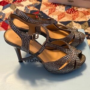 Antonio Melani Silver Rhinestone Heels
